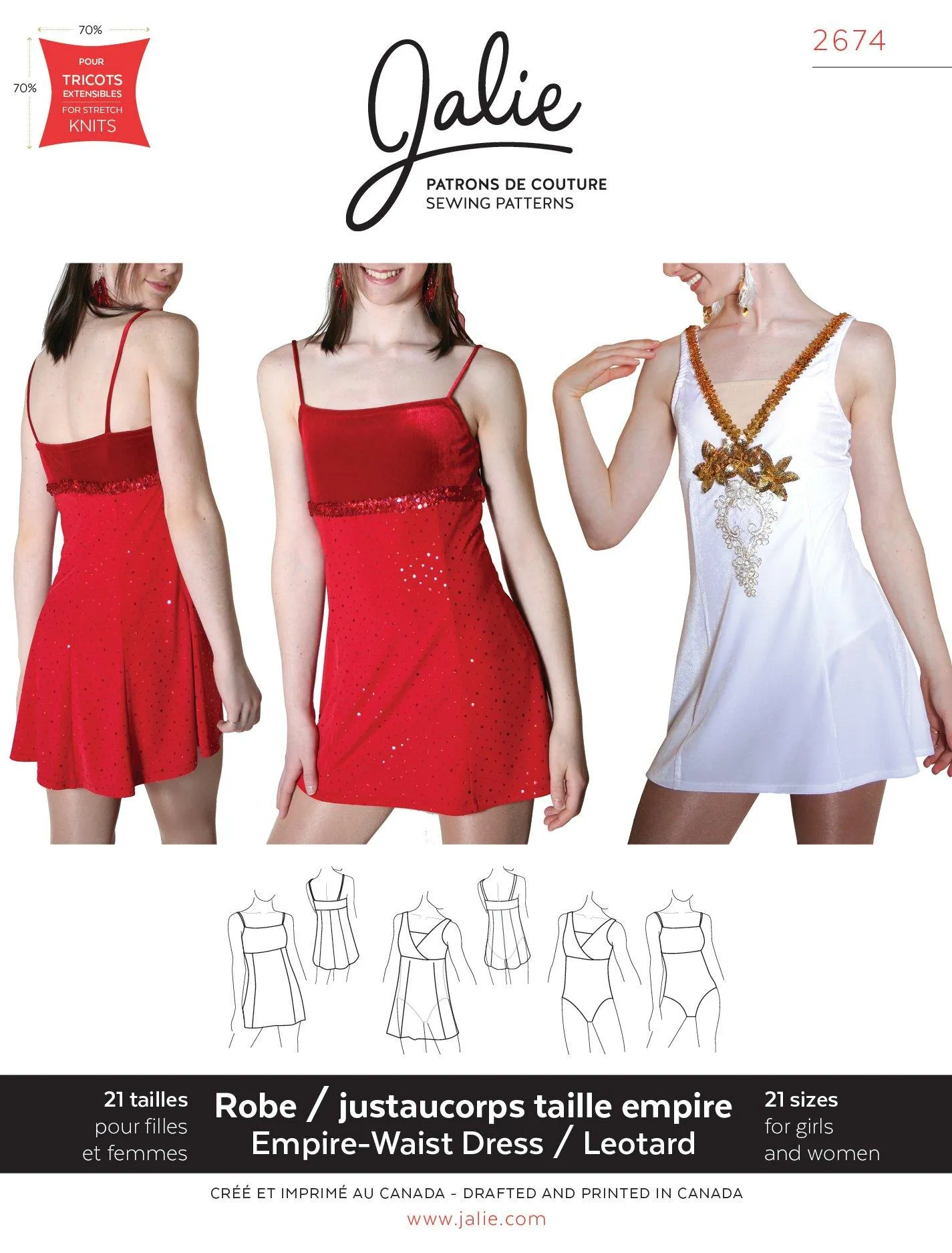 2674 // Empire-Waist Skating and Dance Dress