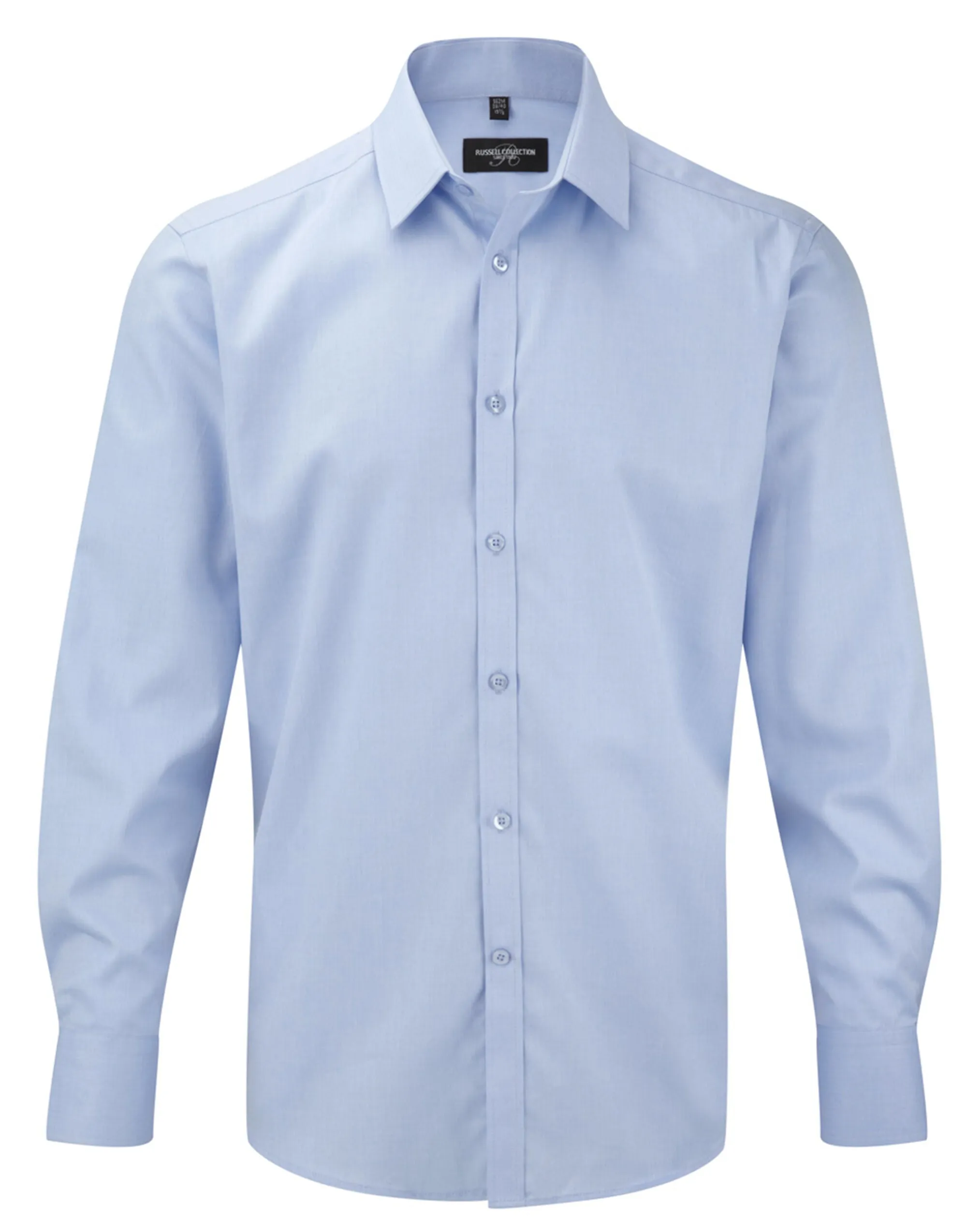 962M Russell Collection Mens LS H'Bone Shirt