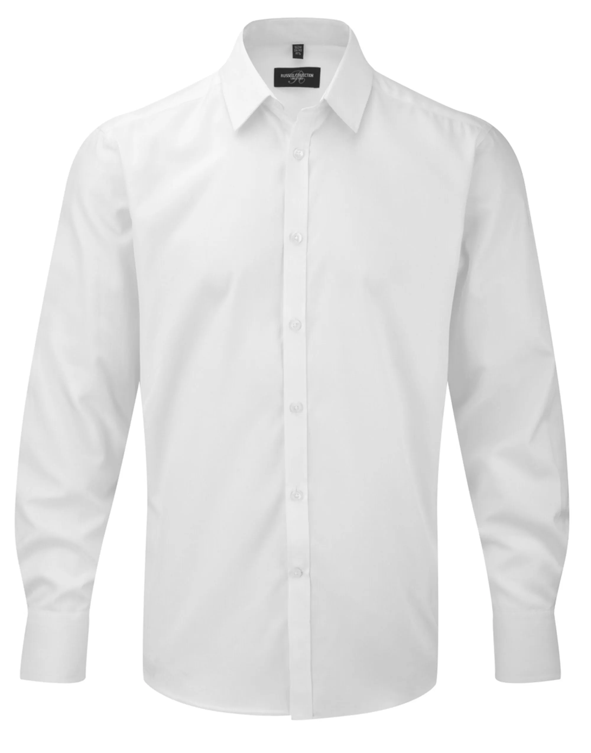 962M Russell Collection Mens LS H'Bone Shirt