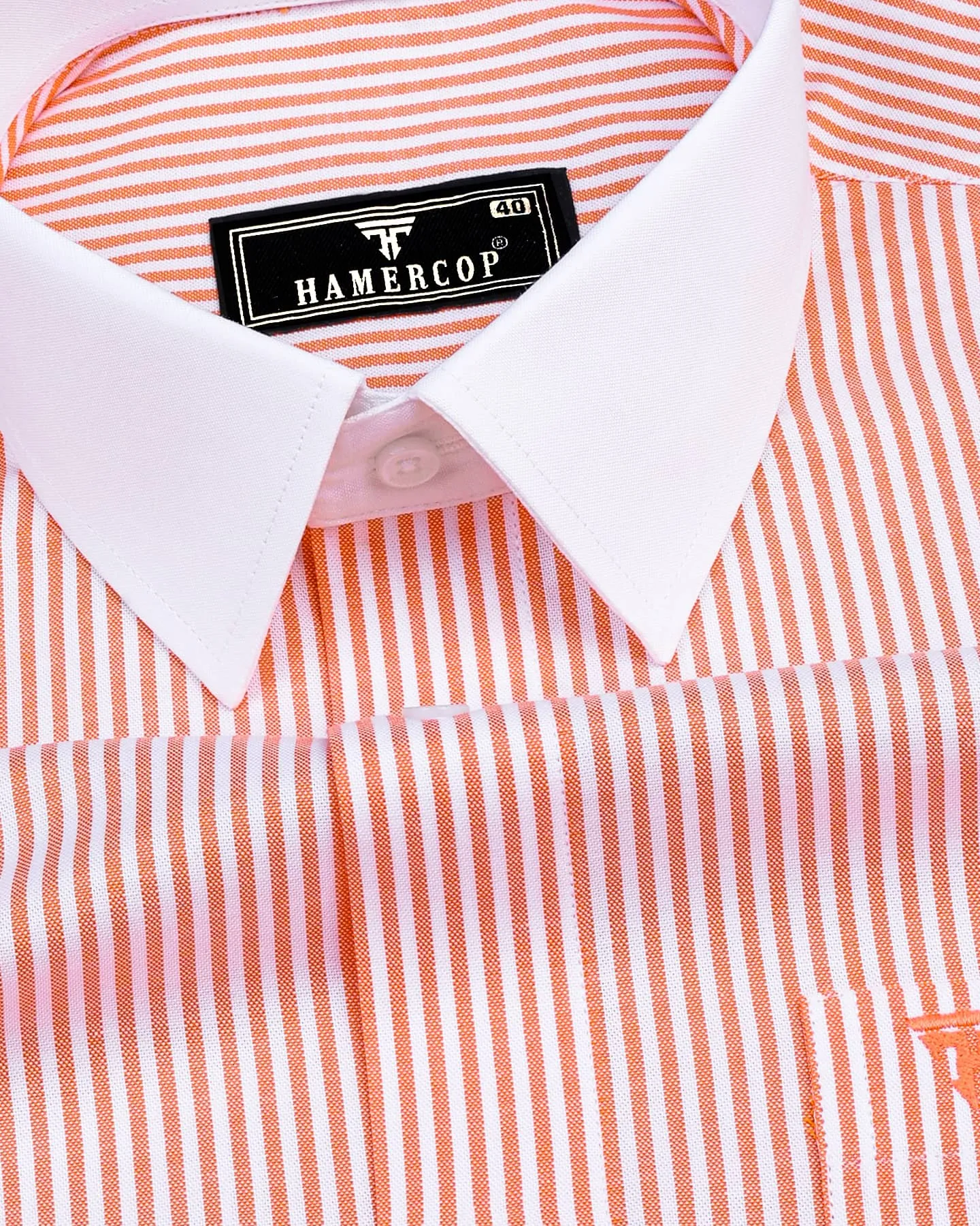 Belladon Orange Bengal Stripe Oxford Cotton Designer Shirt