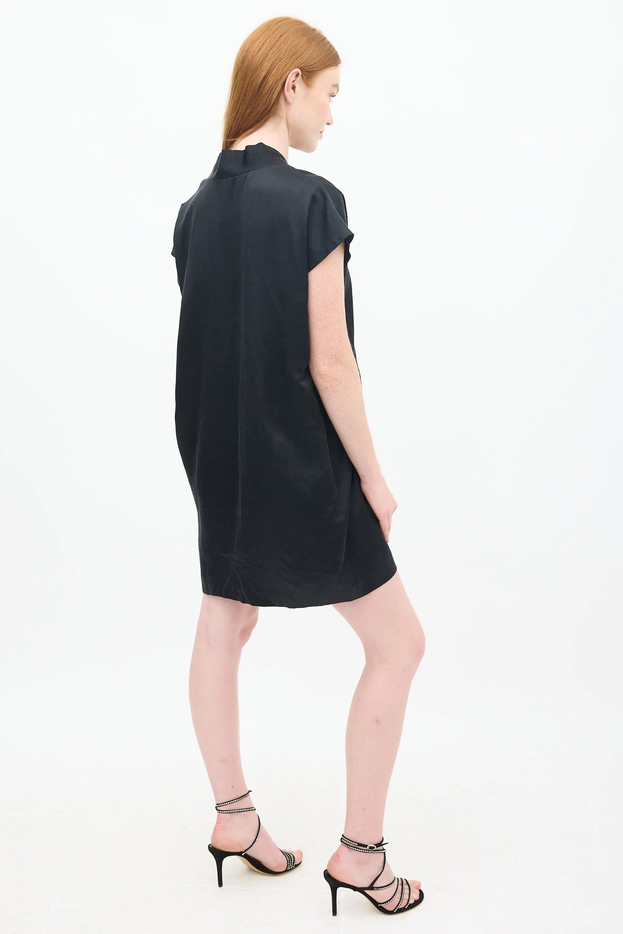 Black Smoking Mini Shift Dress