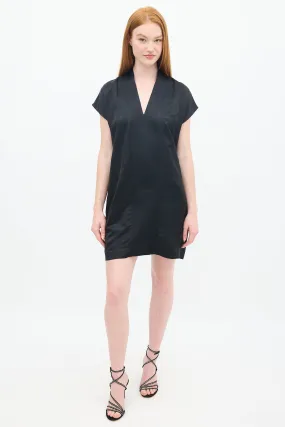 Black Smoking Mini Shift Dress