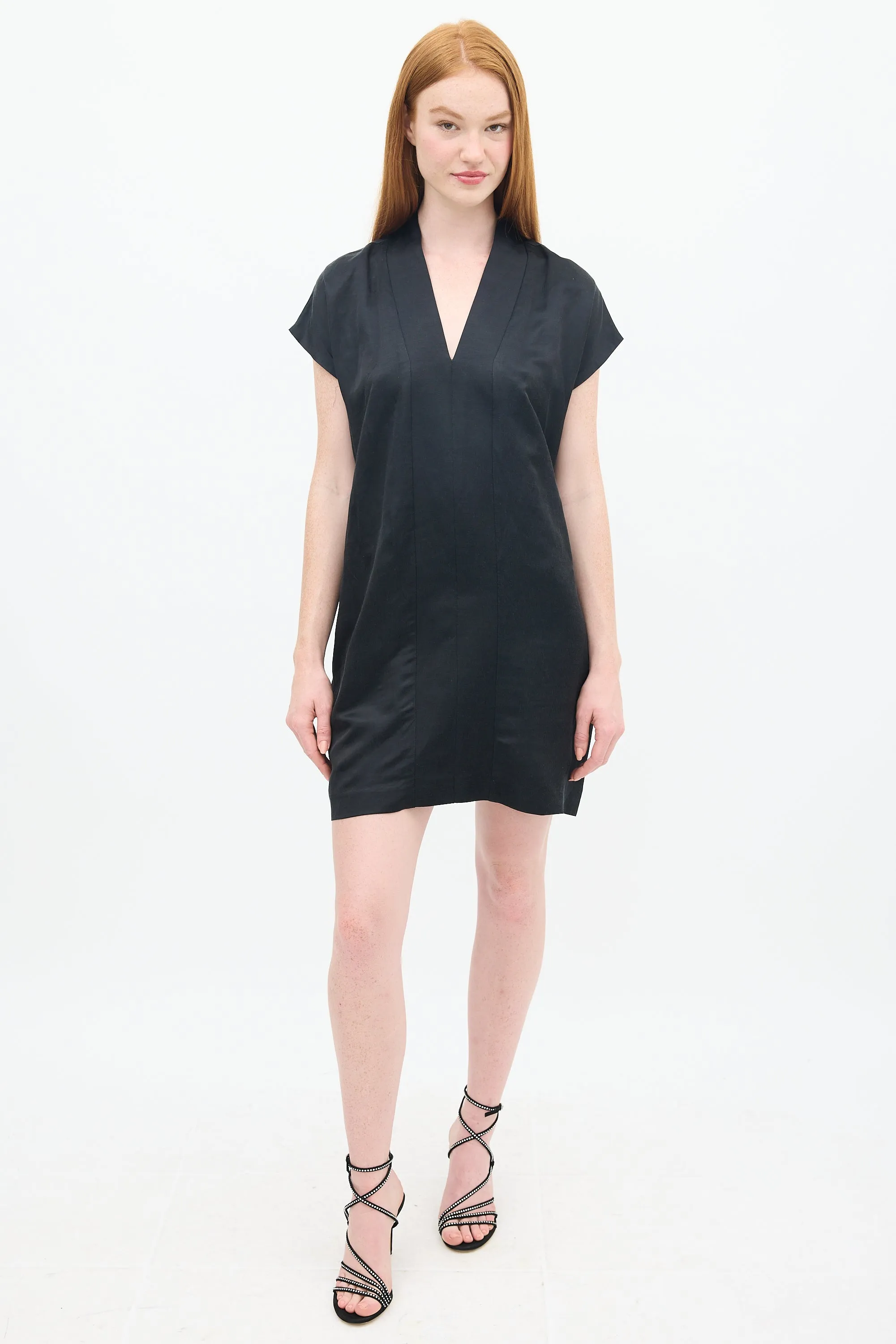 Black Smoking Mini Shift Dress