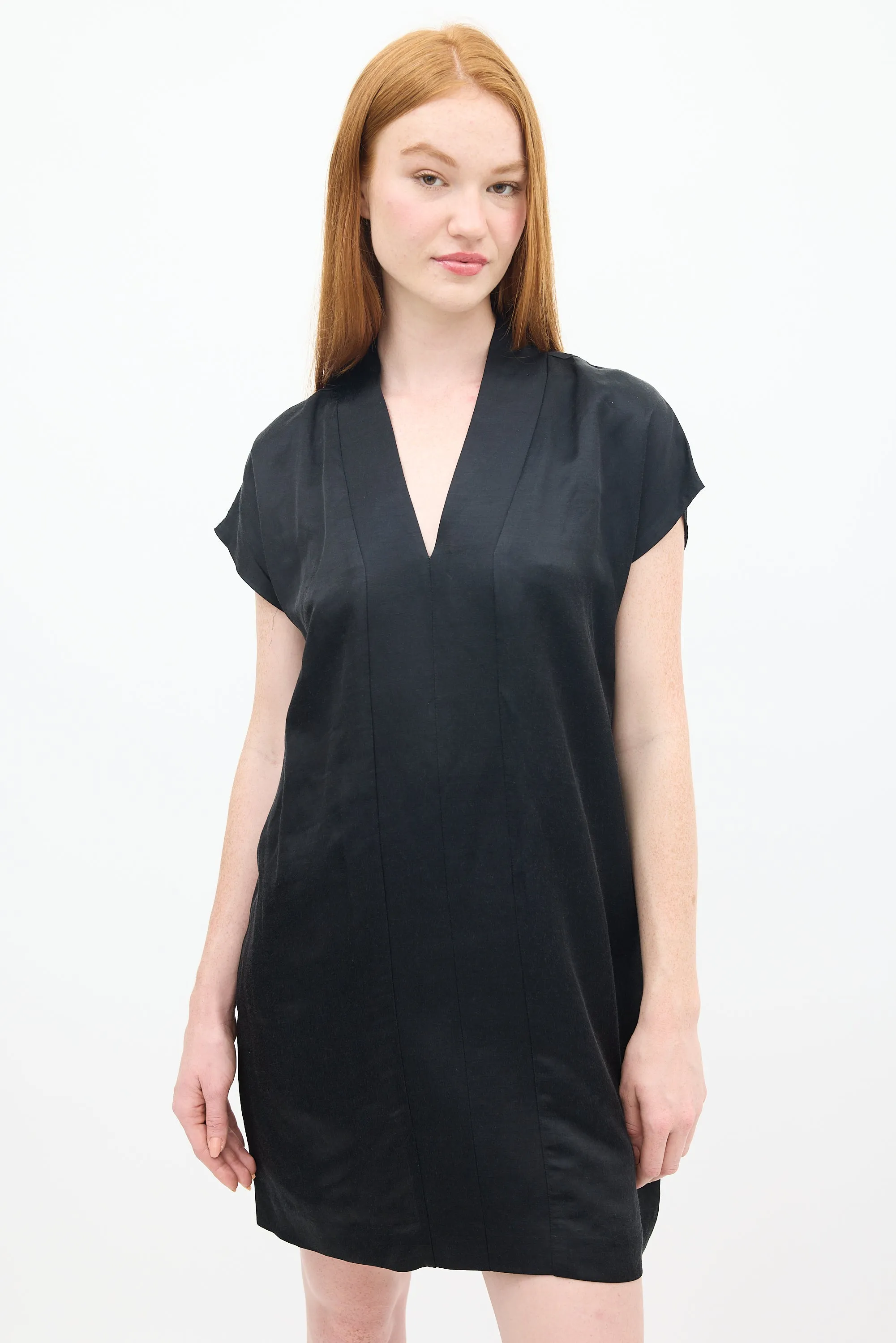 Black Smoking Mini Shift Dress