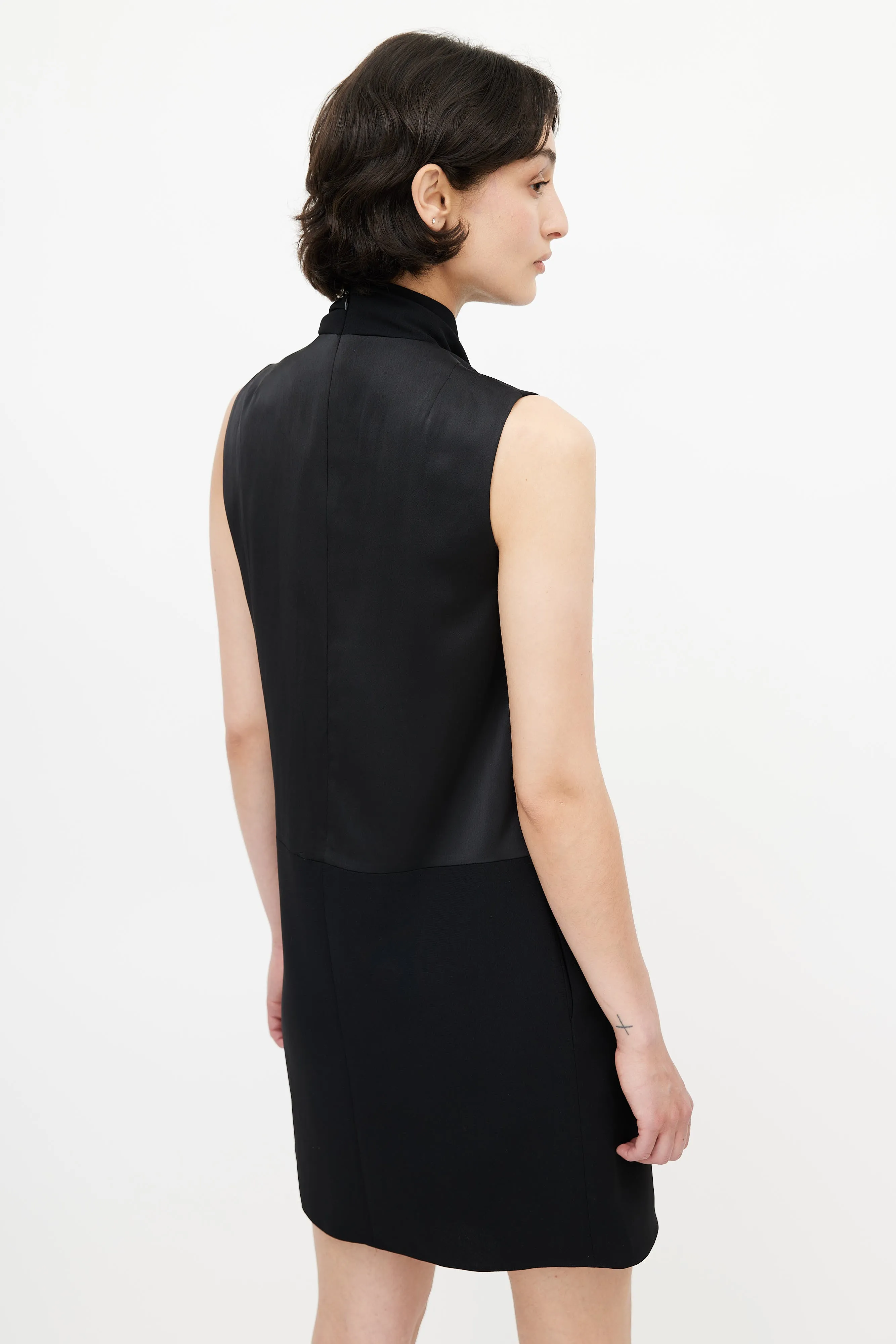 Black Twisted Shift Dress
