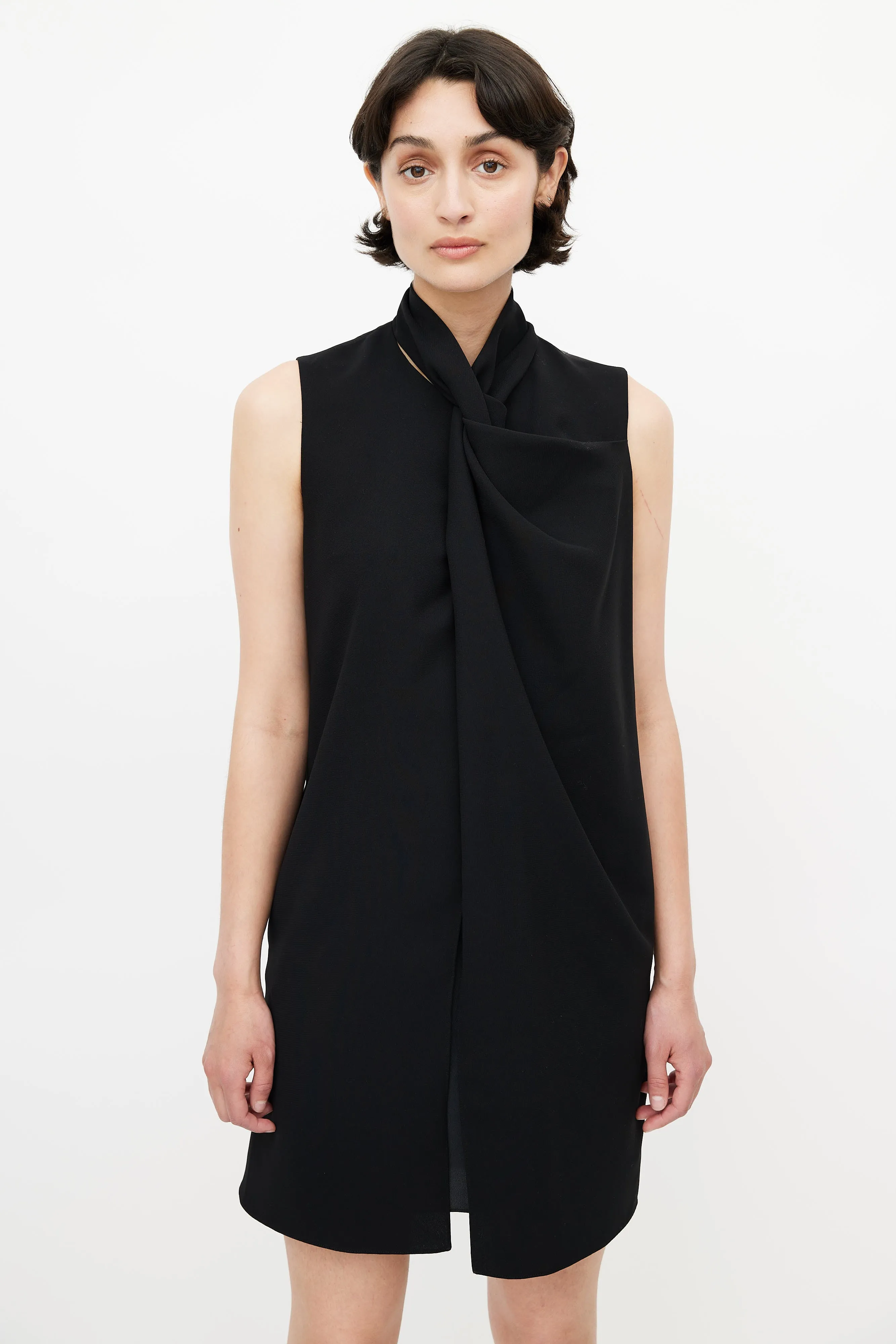 Black Twisted Shift Dress