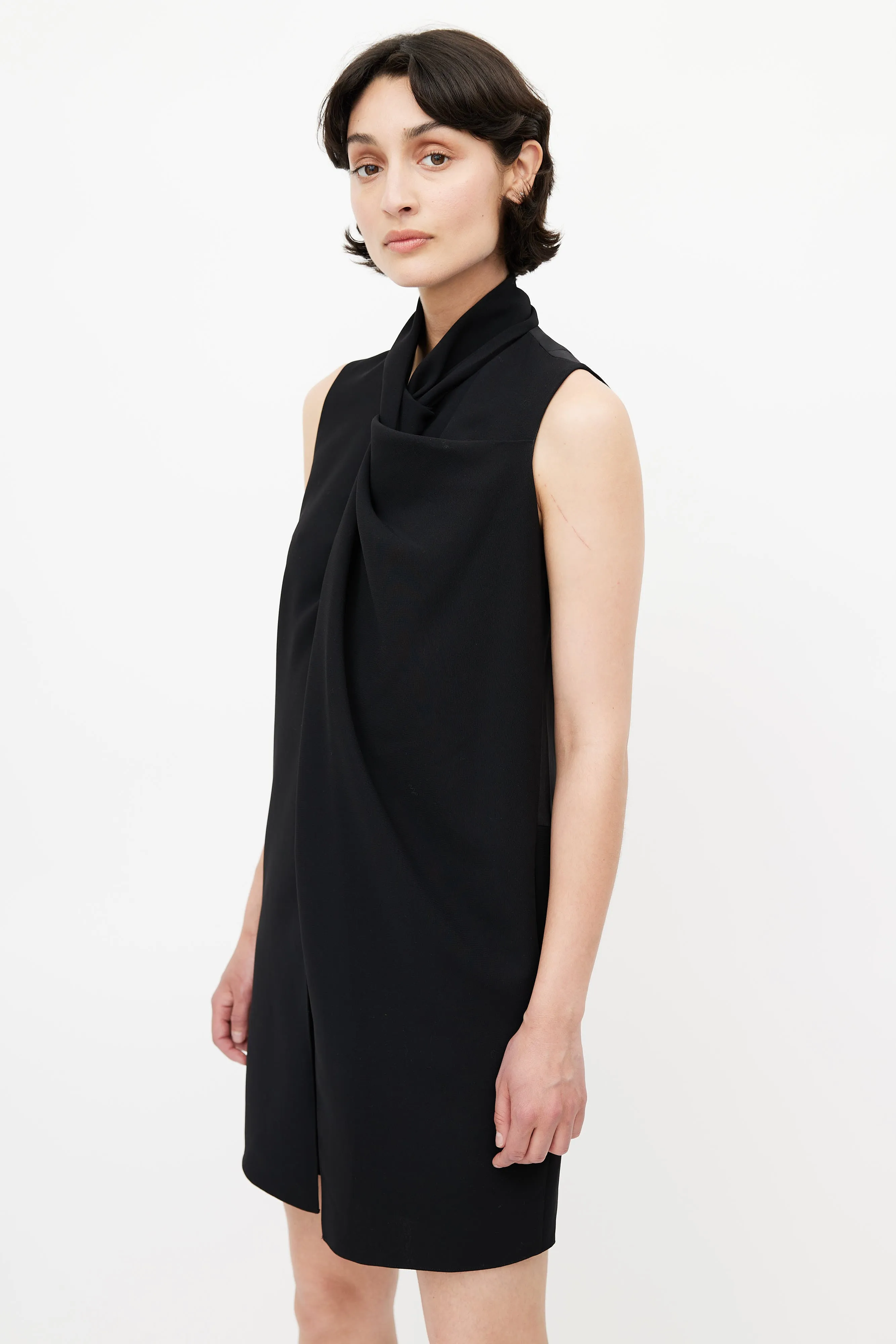 Black Twisted Shift Dress