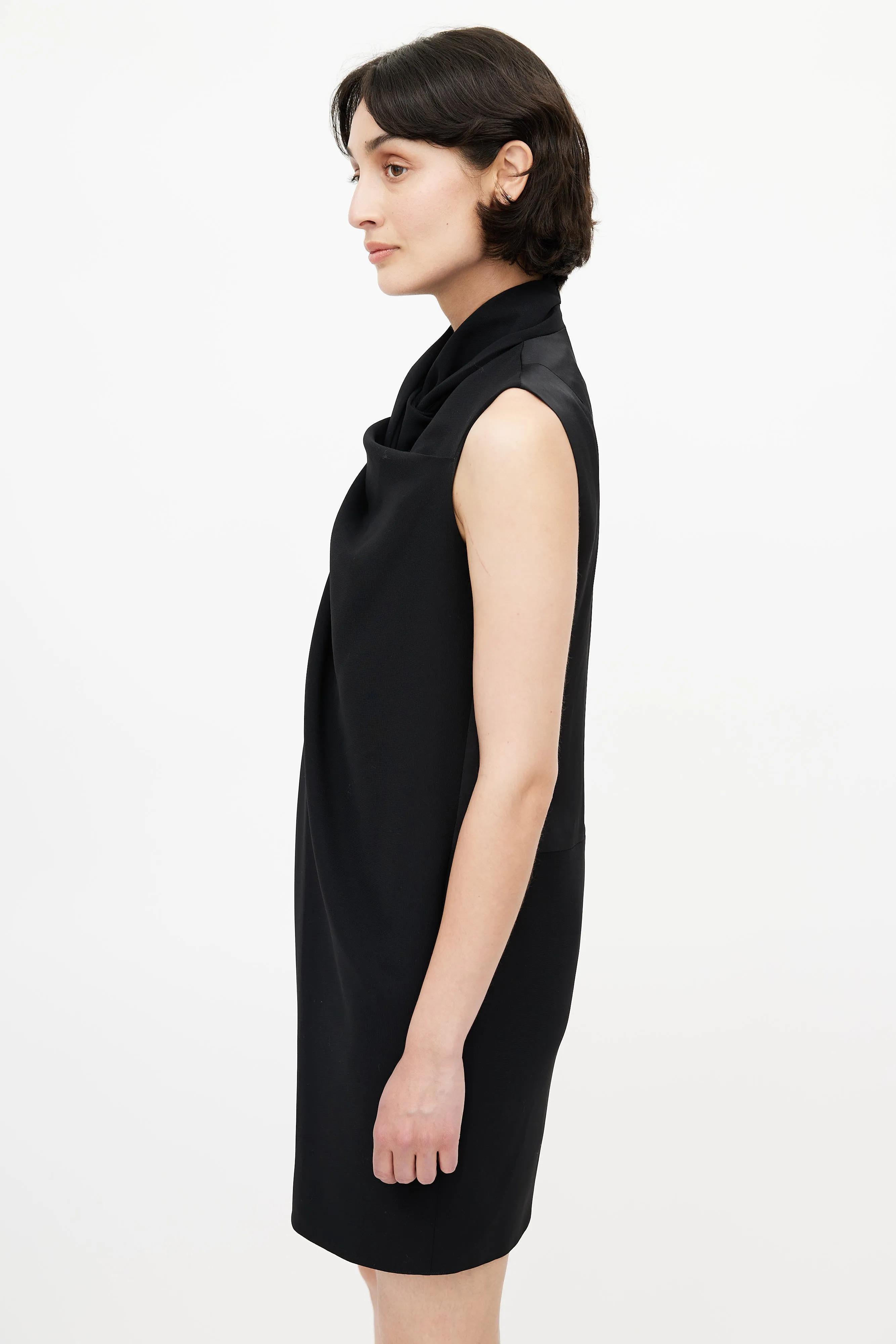 Black Twisted Shift Dress