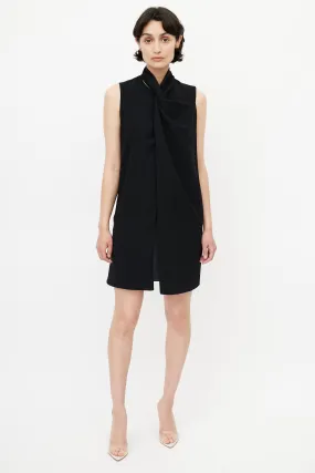 Black Twisted Shift Dress