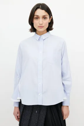Blue Poplin Zip Shirt