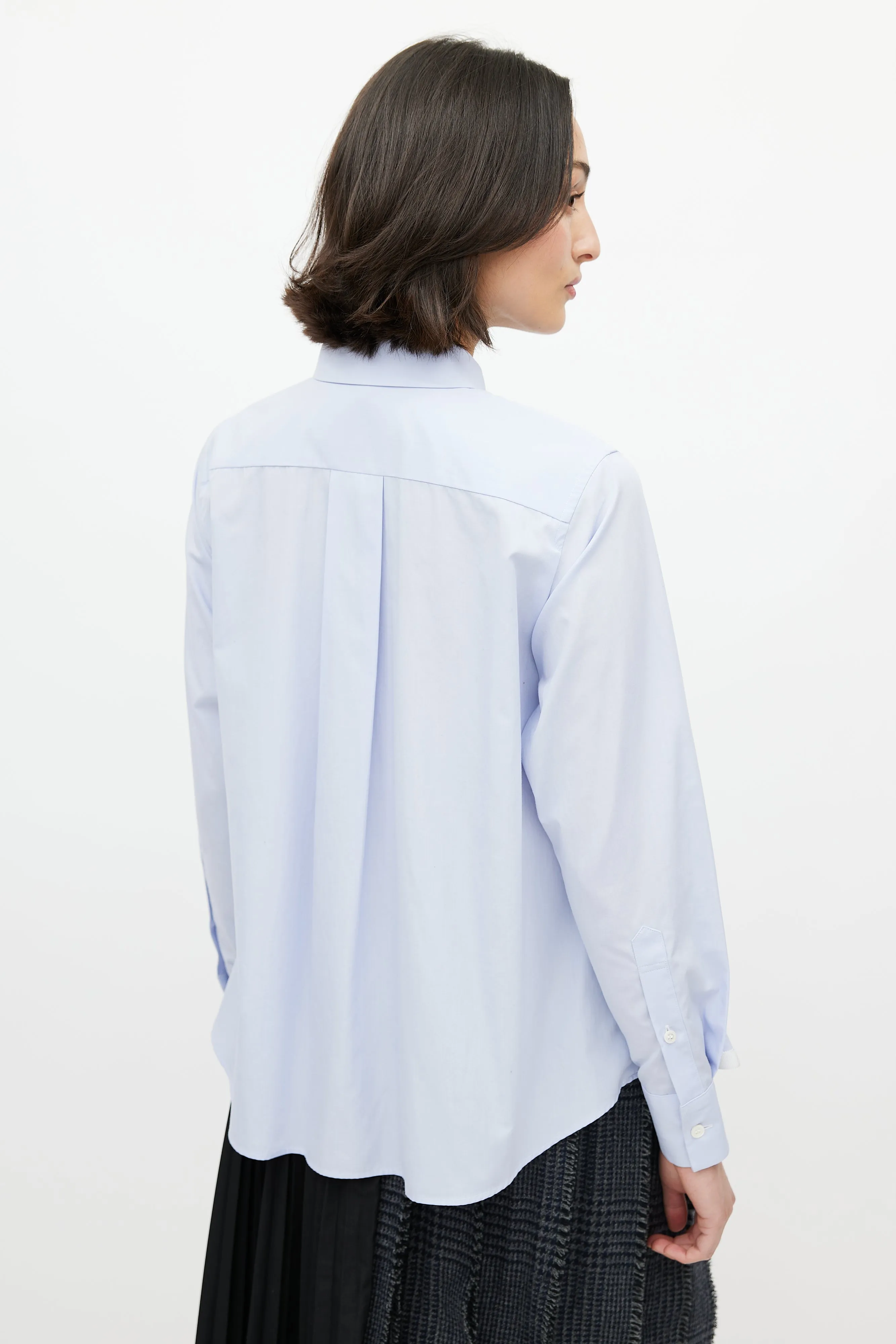 Blue Poplin Zip Shirt