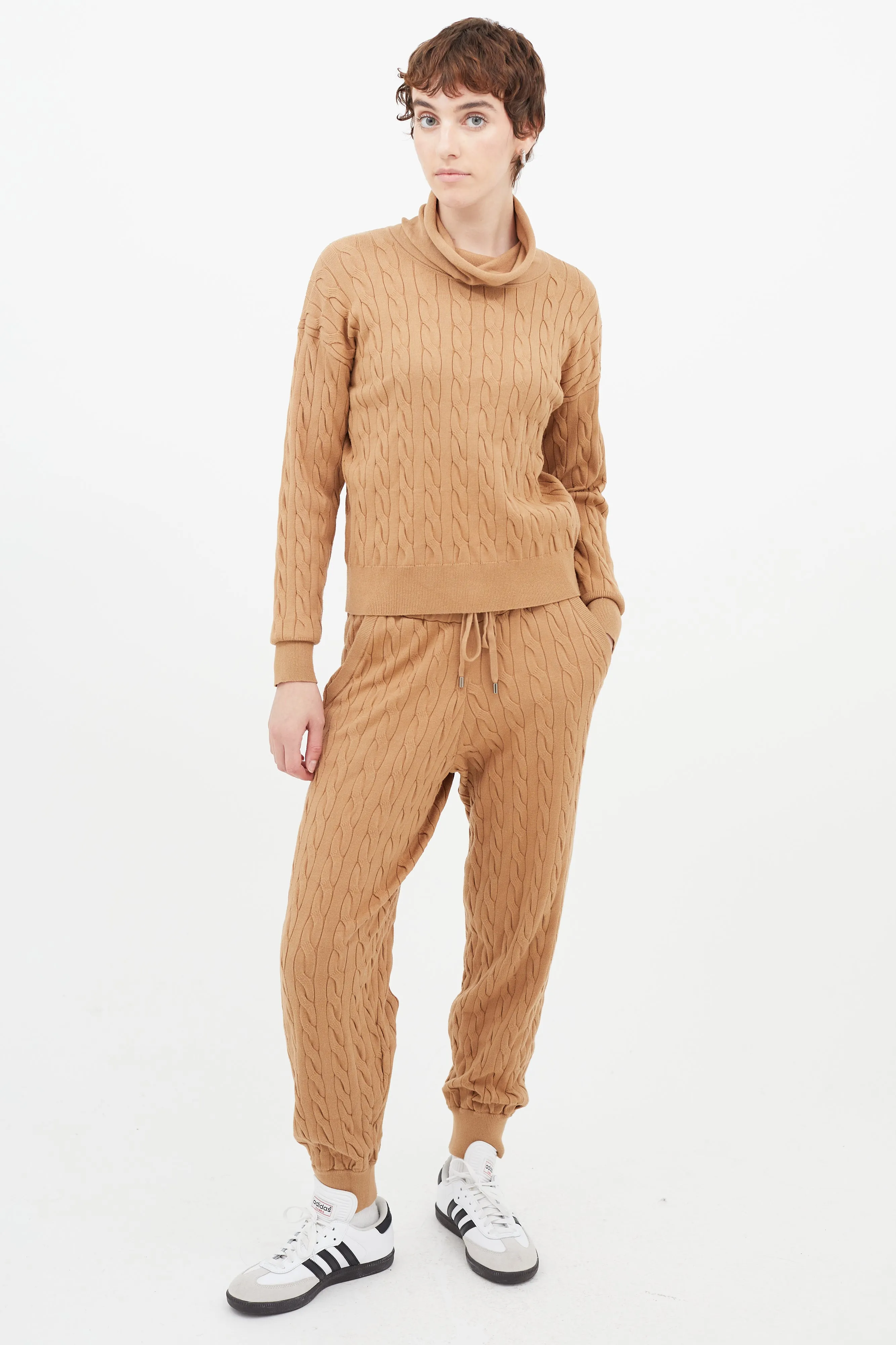 Brown Cableknit Sweater