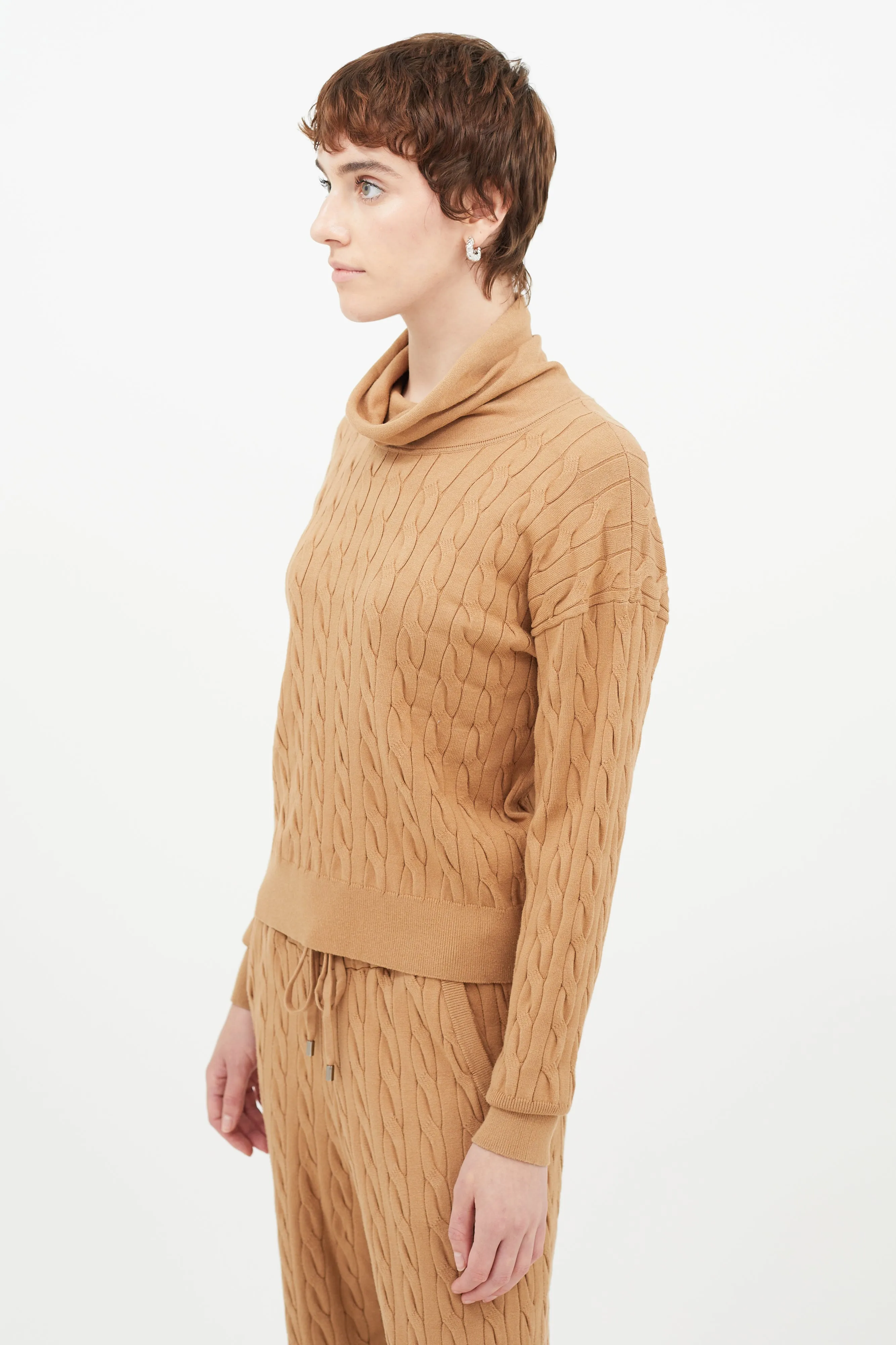 Brown Cableknit Sweater