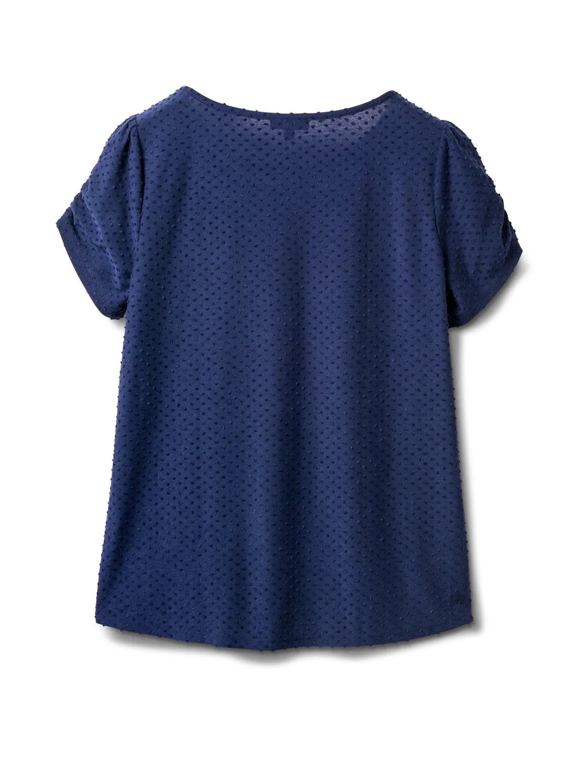 Clip Dot Tie Front Knit Tee