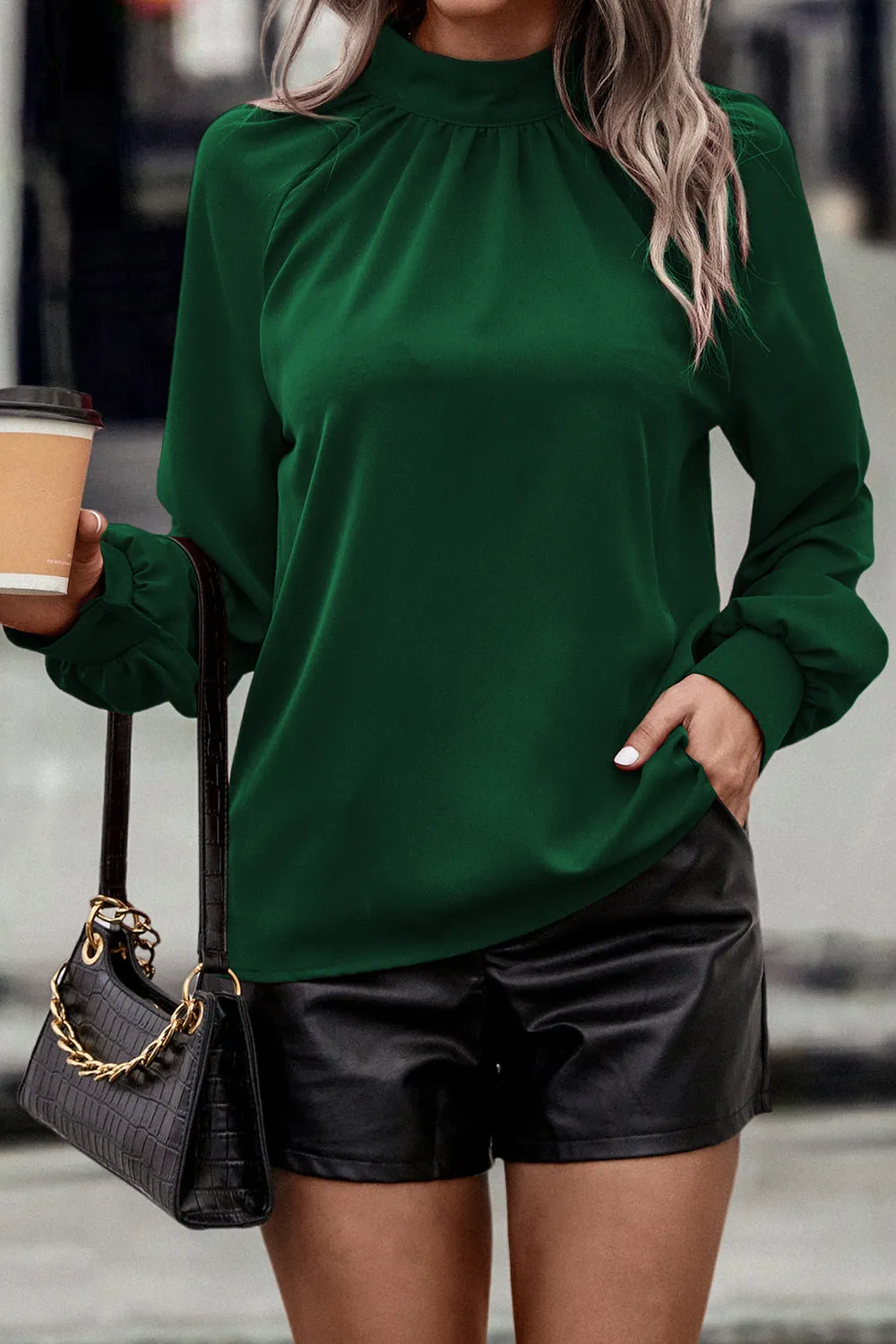 Cutout Mock Neck Top