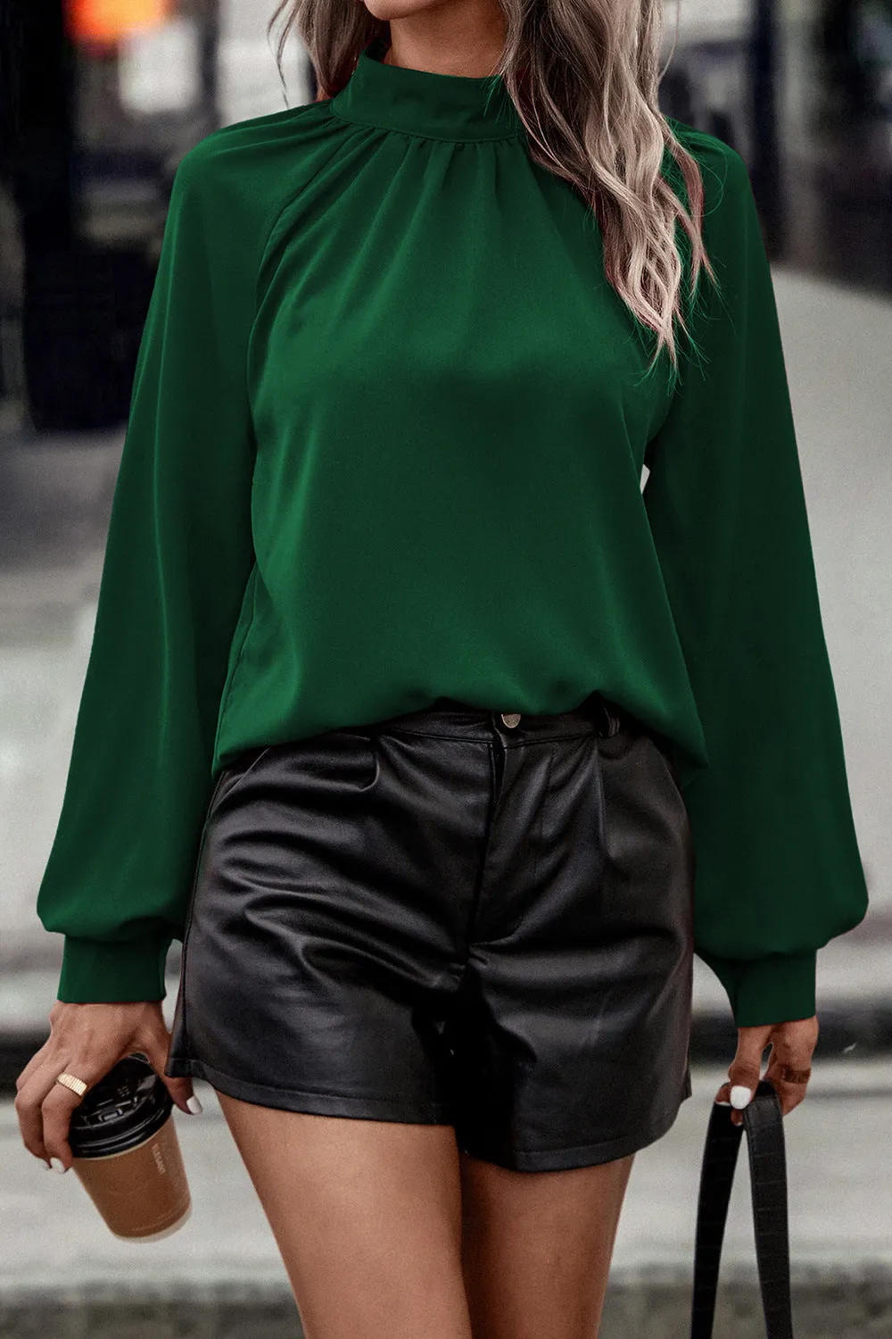 Cutout Mock Neck Top