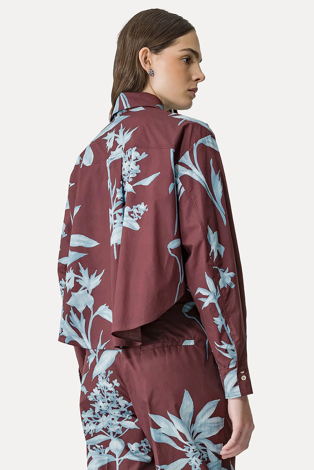 Herbarium Print Popline Boxy Shirt