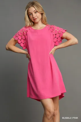 Laced Sleeved Linen Dress