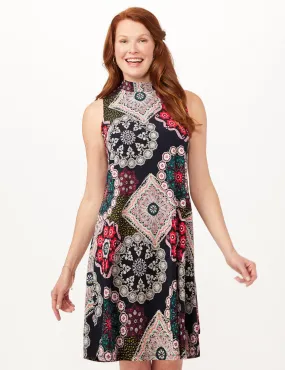 Medallion Puff Print Swing Dress
