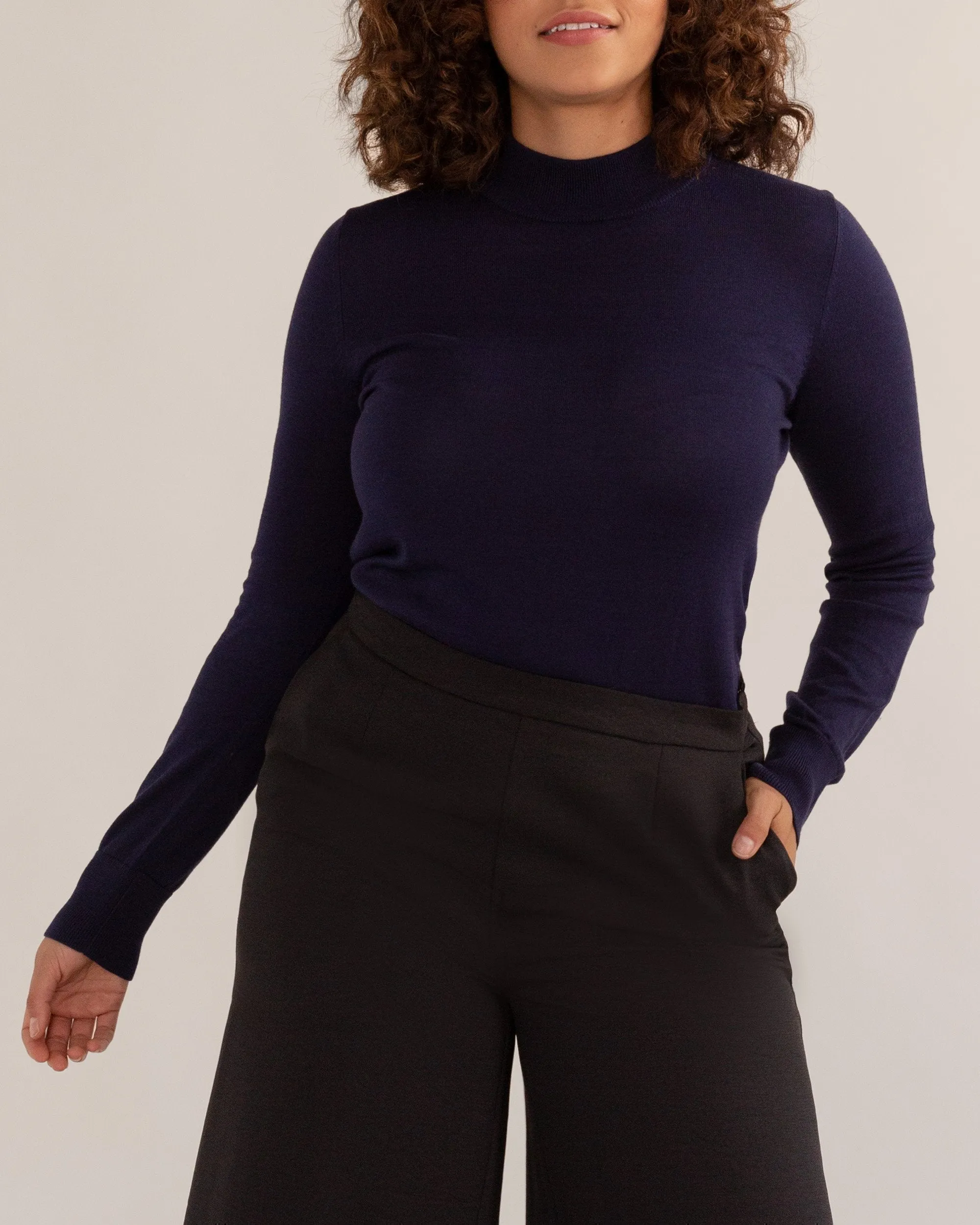Melissa Mock-Neck Long-Sleeve Sweater