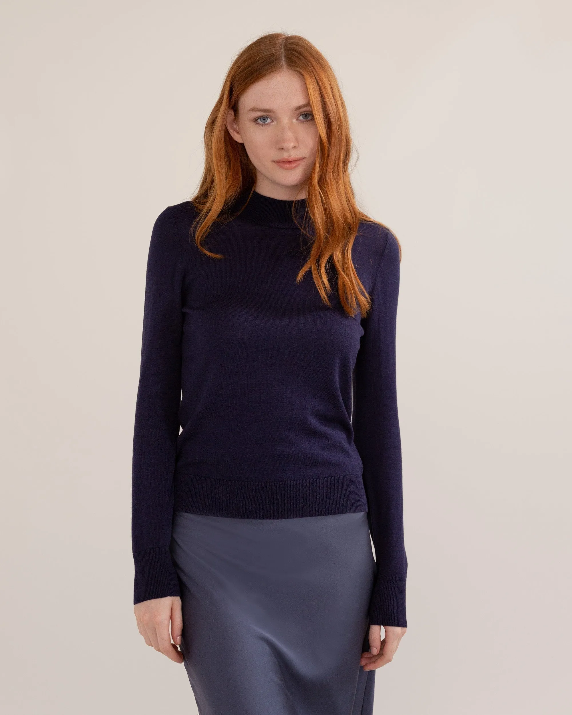 Melissa Mock-Neck Long-Sleeve Sweater