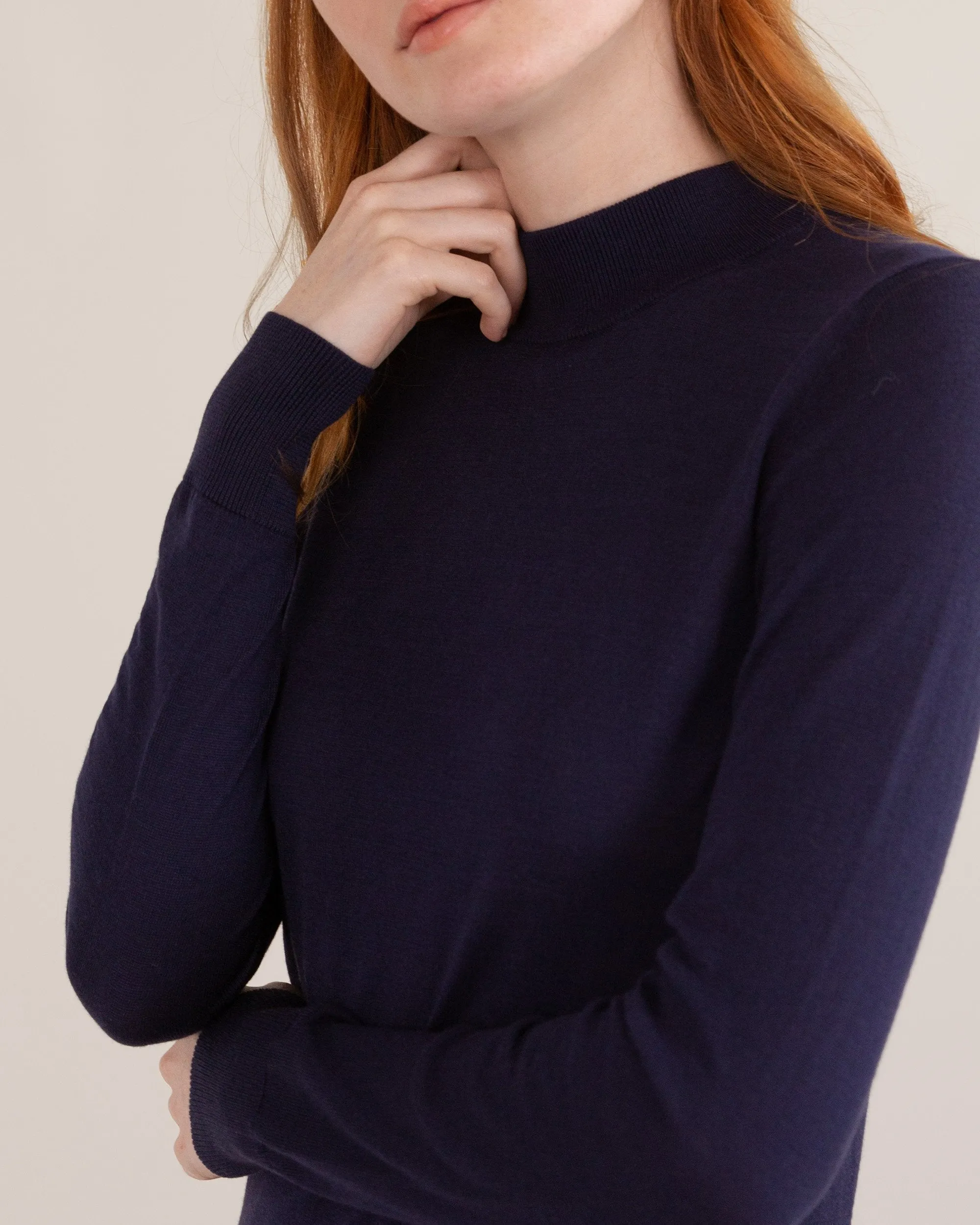Melissa Mock-Neck Long-Sleeve Sweater