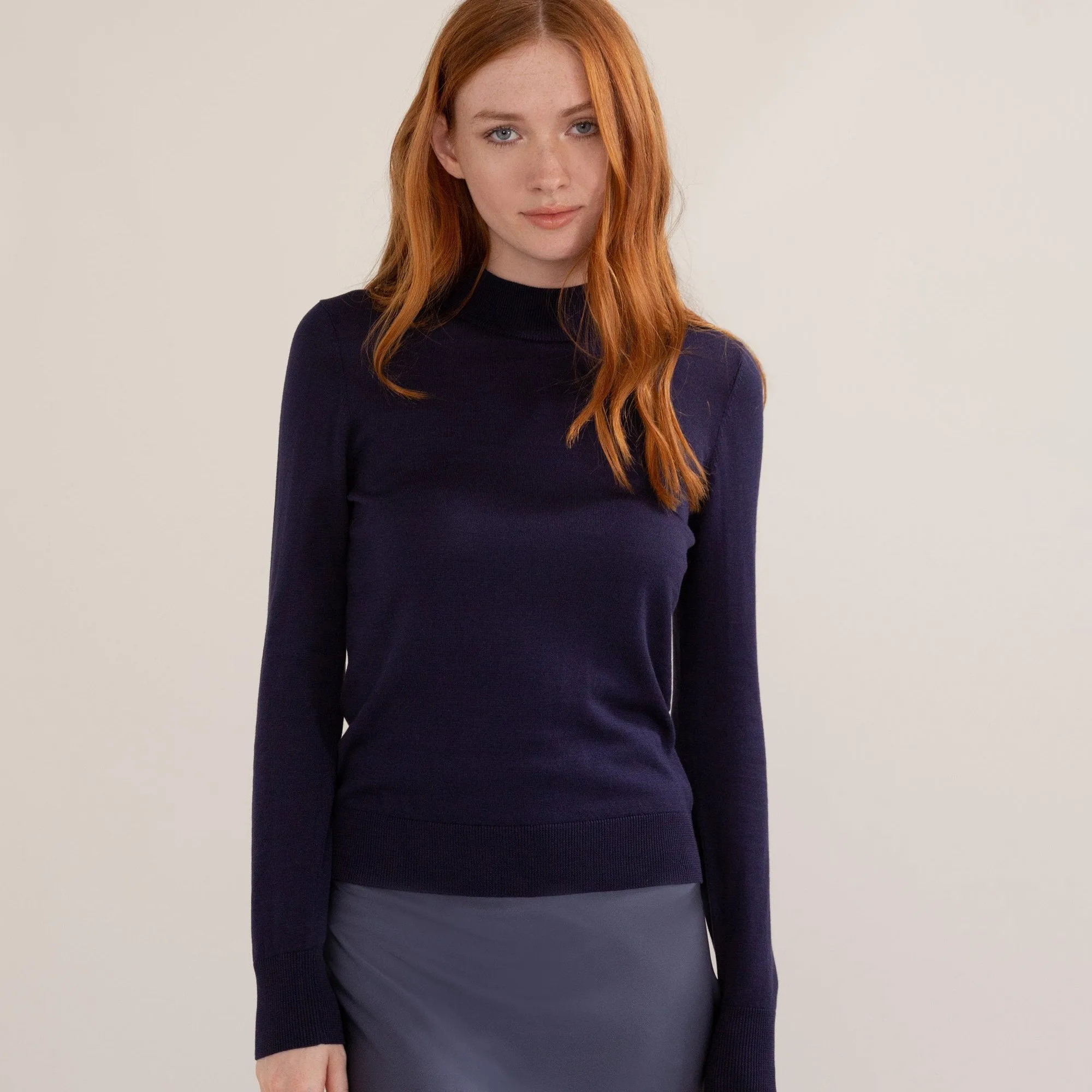 Melissa Mock-Neck Long-Sleeve Sweater