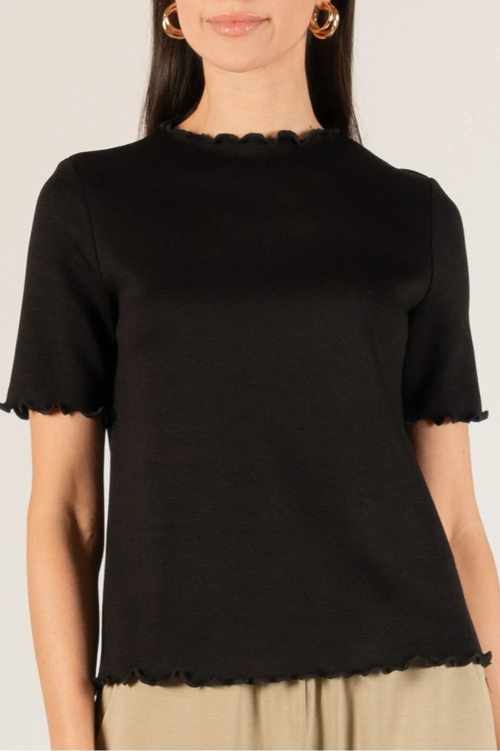 p cill Modal Merrow Edge Mock Neck Top
