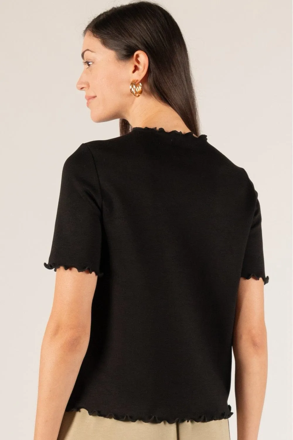 p cill Modal Merrow Edge Mock Neck Top