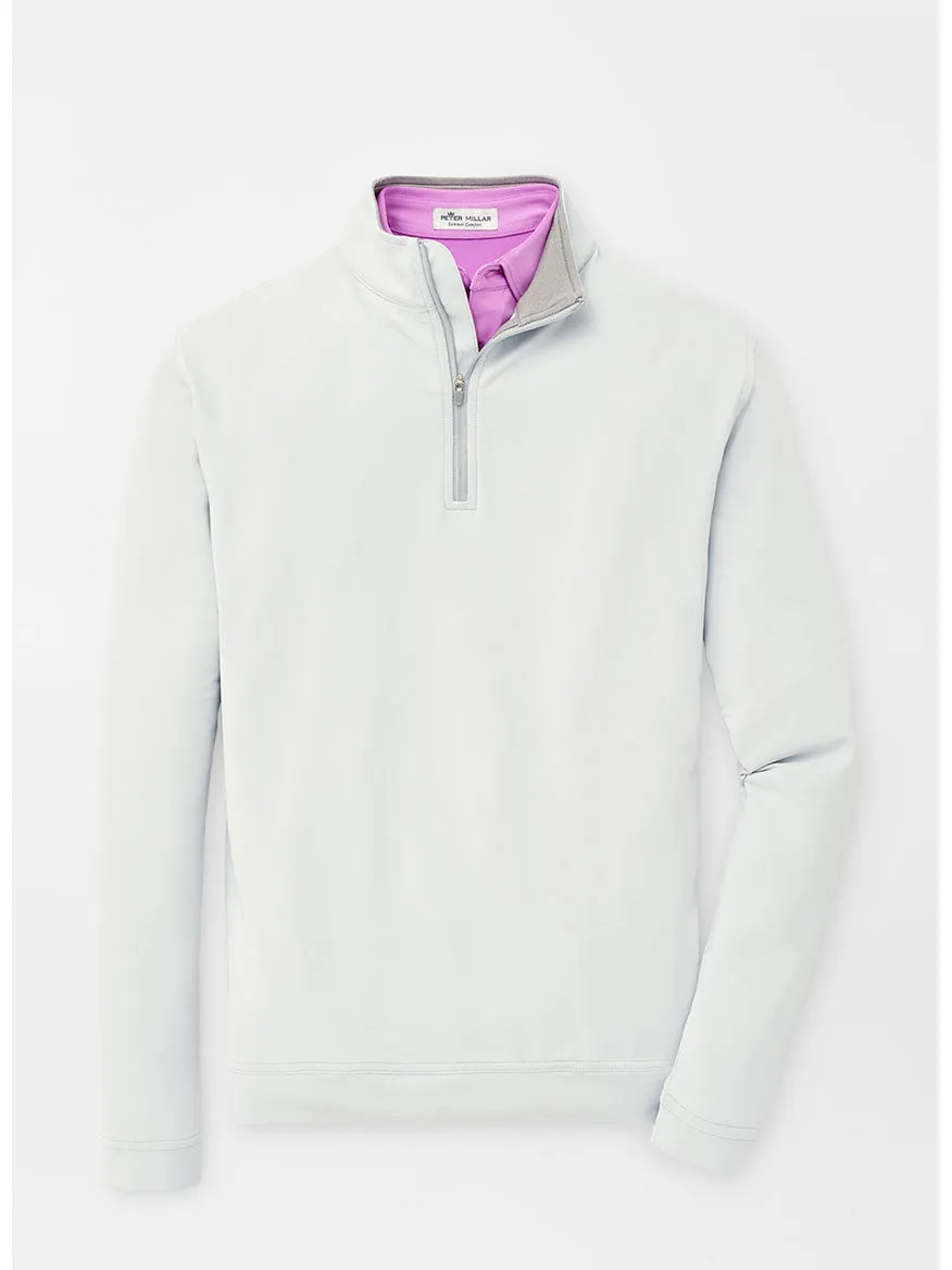 Peter Millar Perth Performance Quarter-Zip in British Grey