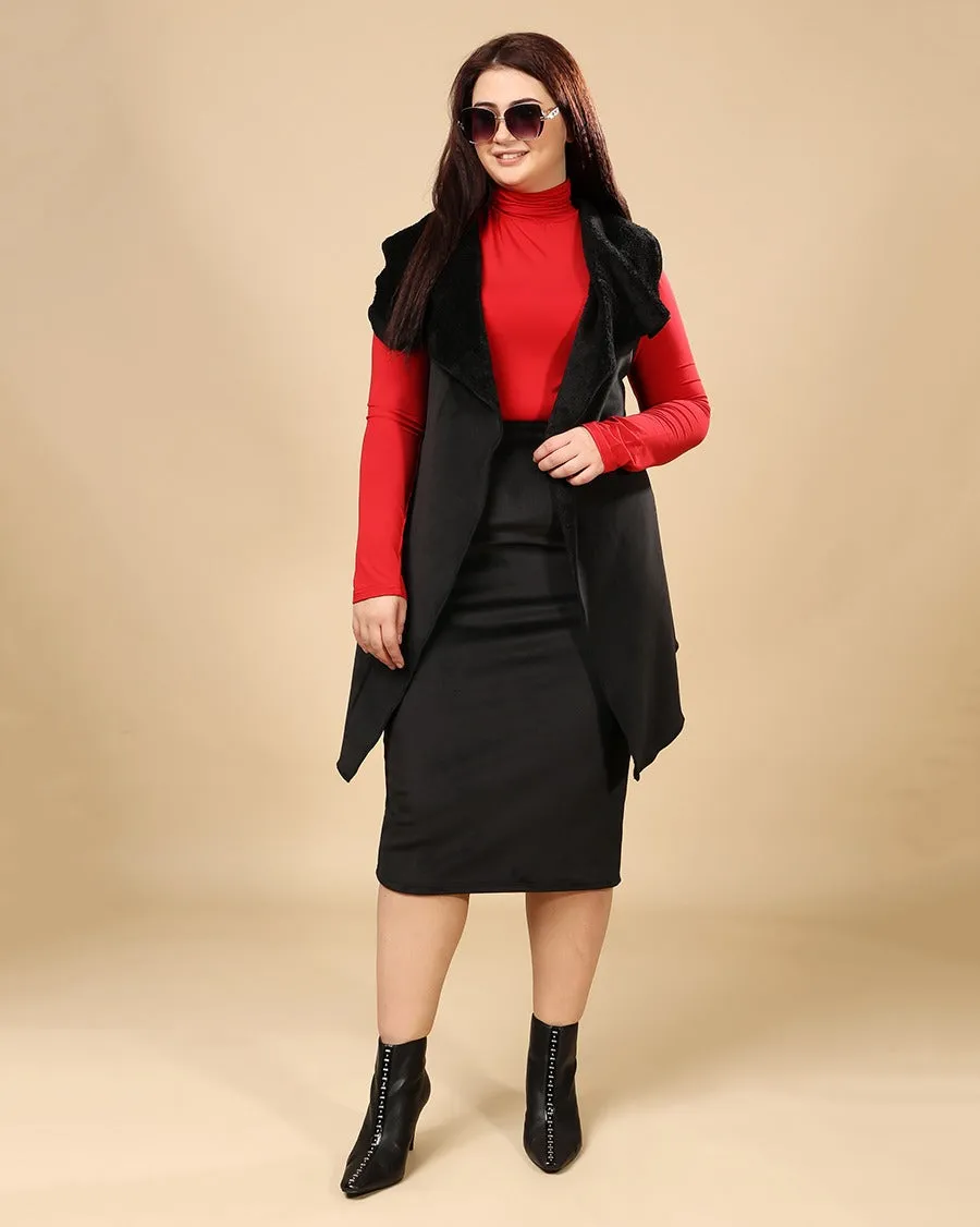 Solid Winter Sleeveless Reversible Cover Up