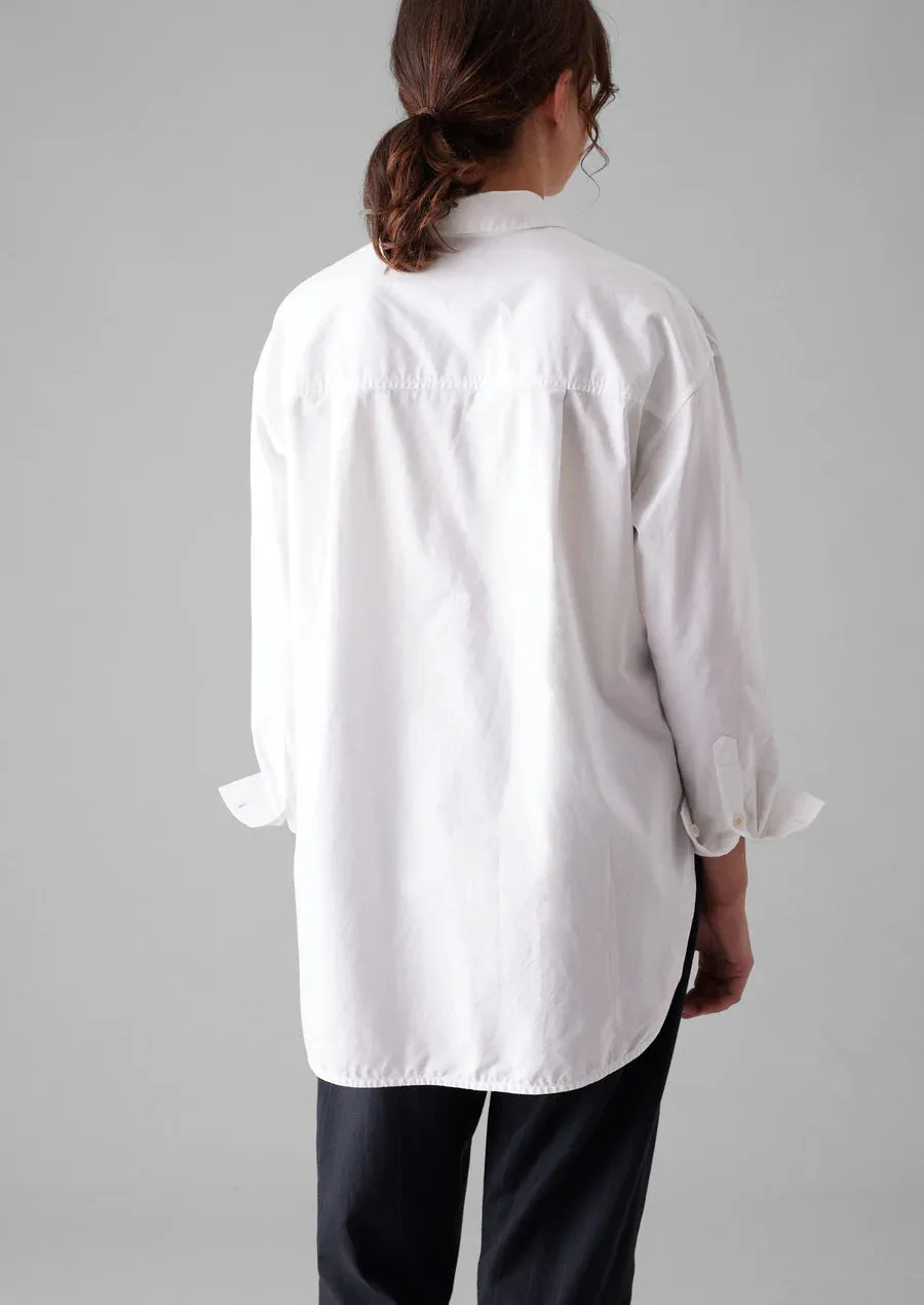 Toast | Cotton Oxford oversized long Shirt | White