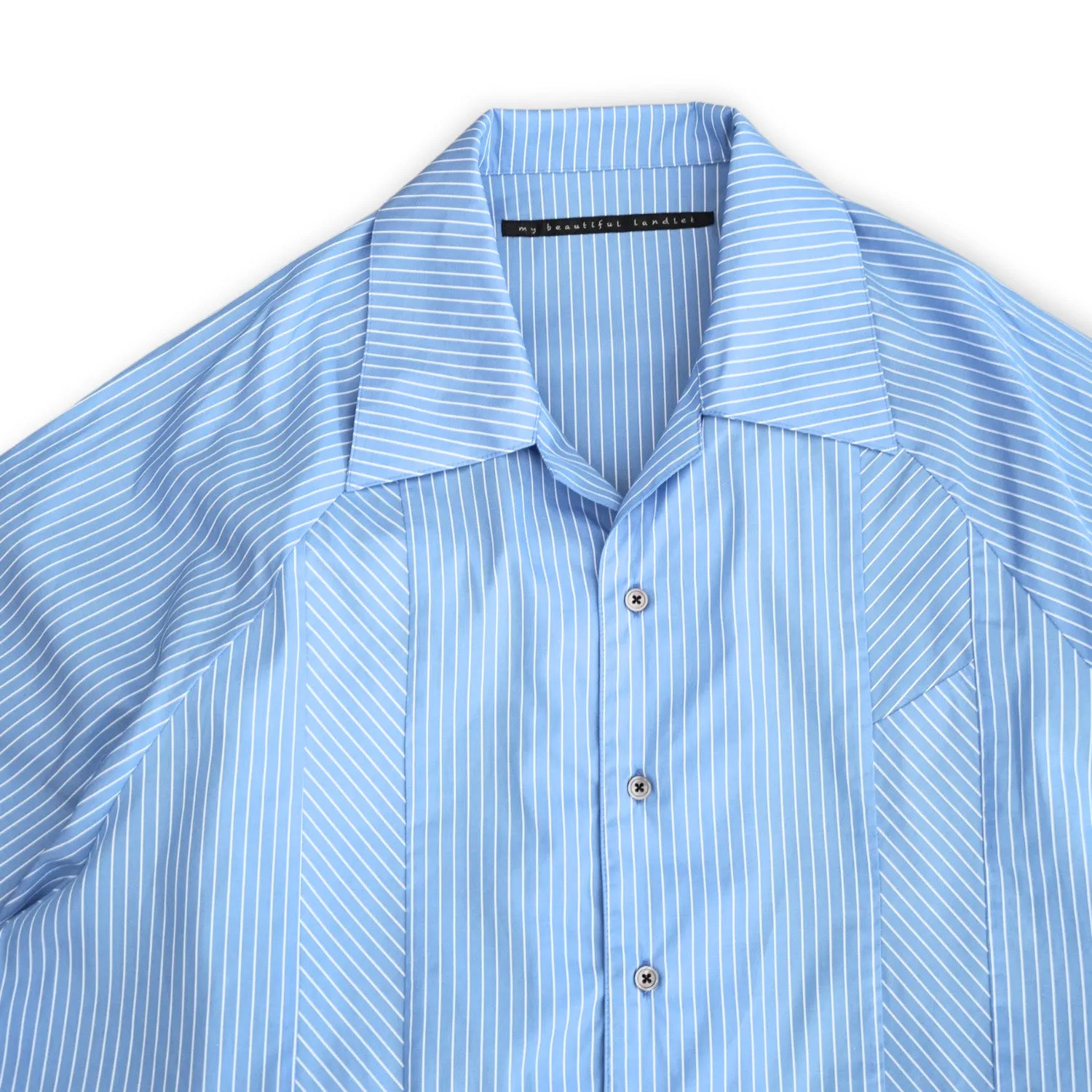 WM09-SH251091 POPLIN STRIPE RAGLAN SHORT SLEEVE SHIRT