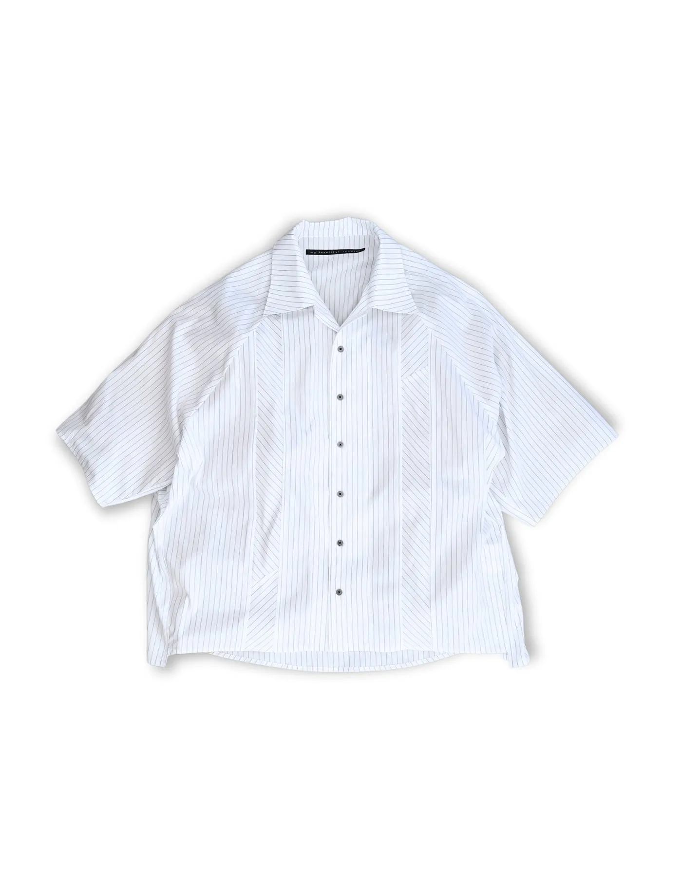 WM09-SH251091 POPLIN STRIPE RAGLAN SHORT SLEEVE SHIRT