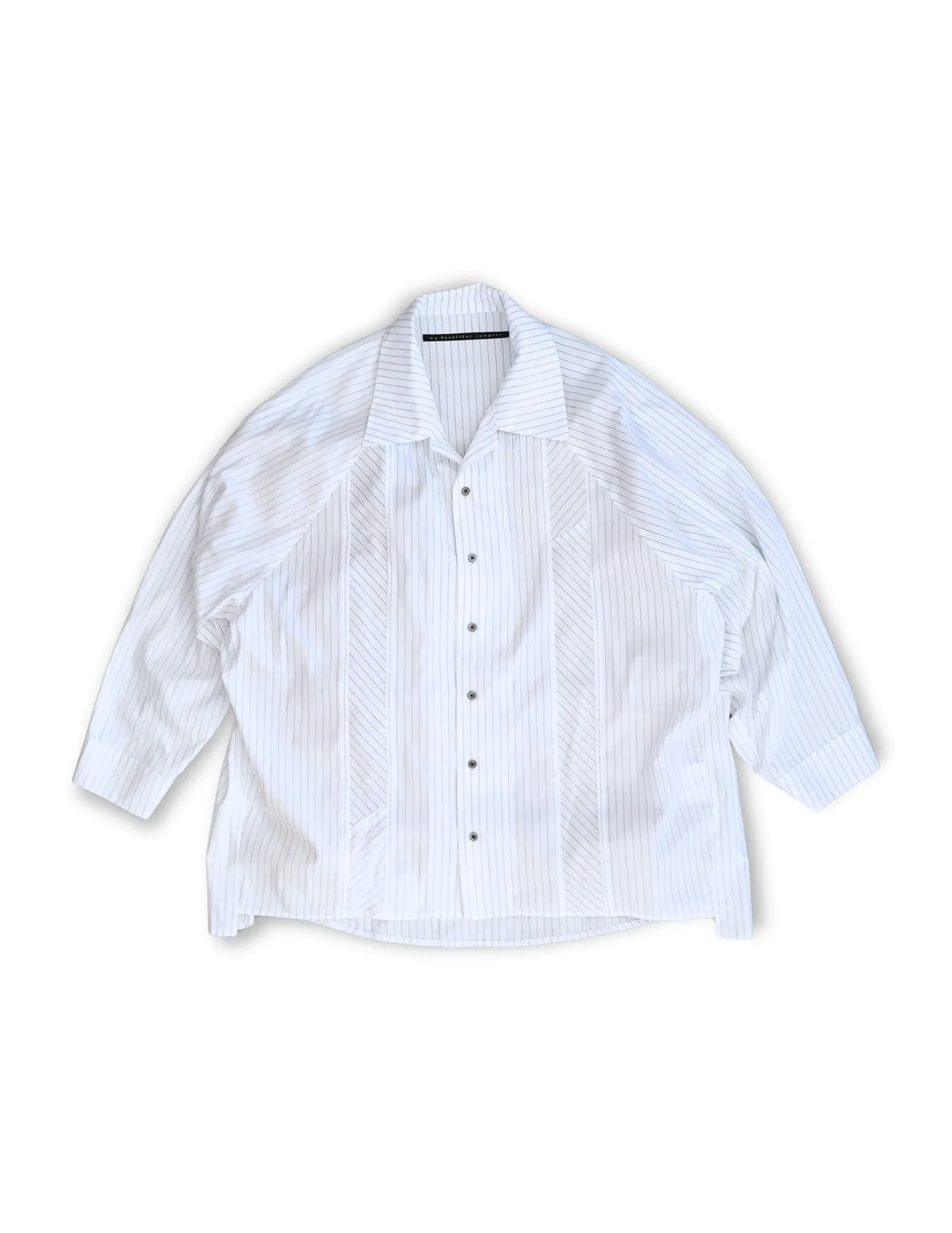 WM09-SH251092 POPLIN STRIPE RAGLAN OVERSIZE SHIRT